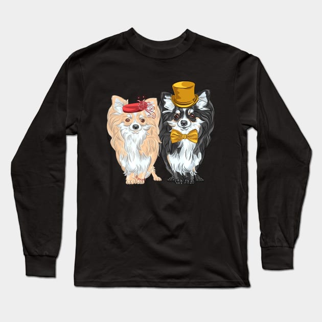 Set of dogs Chihuahua, Lady and Gentelman Long Sleeve T-Shirt by kavalenkava